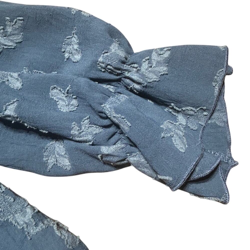 Women's Blue Ruffled Top - Picture 5 of 7